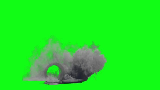 Car wheel speed smoke, Green Screen Chromakey