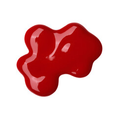 Blot of red lip gloss sample isolated