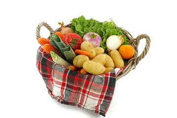 basket with vegetables