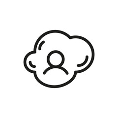 Cloud Service And Network Related Line Icon. Database And Online Storage Vector Illustration