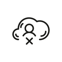 Cloud Service And Network Related Line Icon. Database And Online Storage Vector Illustration