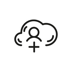 Cloud Service And Network Related Line Icon. Database And Online Storage Vector Illustration