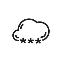 Cloud Service And Network Related Line Icon. Database And Online Storage Vector Illustration
