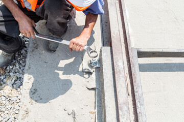 Heavy work for a construction worker on the site.