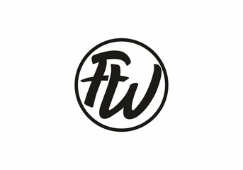 Black FW initial letter in circle logo