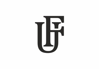 FU or UF initial letter logo