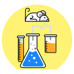 Vector of research in-vivo test tubes and in-vitro mouse model