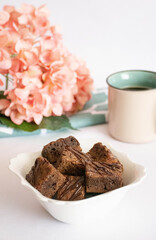 chocolate cake and coffee