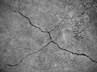 Grunge concrete cement wall with crack in industrial building, great for your design and texture background