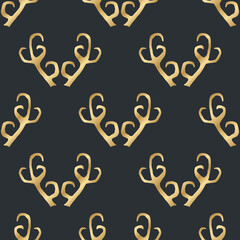 Seamless pattern with deer antlers