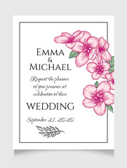 Floral wedding invitation elegant card template