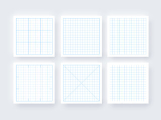 Square Grid Seamless Wireframe Texture Pattern Template
