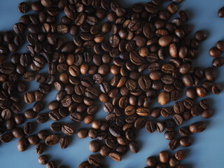 roasted coffee beans close-up background