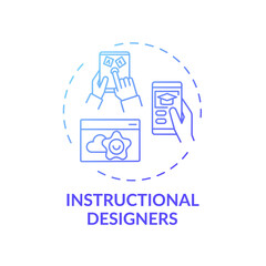Instructional designers concept icon. Online teaching jobs types. Creation of interesting learning experiences and materials idea thin line illustration. Vector isolated outline RGB color drawing