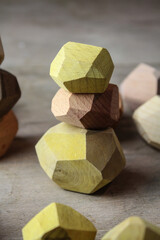 wooden blocks on a wooden board