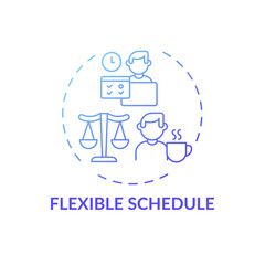 Flexible schedule concept icon. Online tutoring benefits. Learning time that differs from normal and suits students idea thin line illustration. Vector isolated outline RGB color drawing