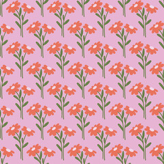 Orange Daisy Bouquet Seamless Repeating Pattern