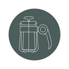 French press vector icon, simple style