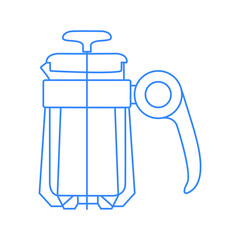 French press vector icon, simple style