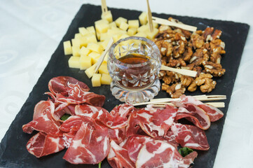 Cheese, meat, nuts, travel food from Chibi village