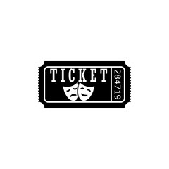 Theater ticket icon isolated on white background