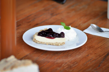 blueberry cheese cake or blueberry cheese pie, blueberry cheese tart