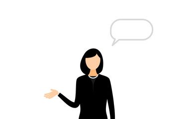 喪服を着た若い女性、会話