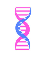 Abstract DNA strand symbol. Isolated on white background. concept illustration.