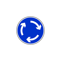Roundabout circle road sign icon. Traffic signs symbol modern, simple, vector, icon for website design, mobile app, ui. Vector Illustration