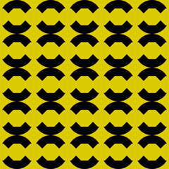 Yellow and black color pattern. Circles and octahedrons.