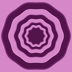 Pink Tonnel Rings Pattern. Vector Purple Pattern.