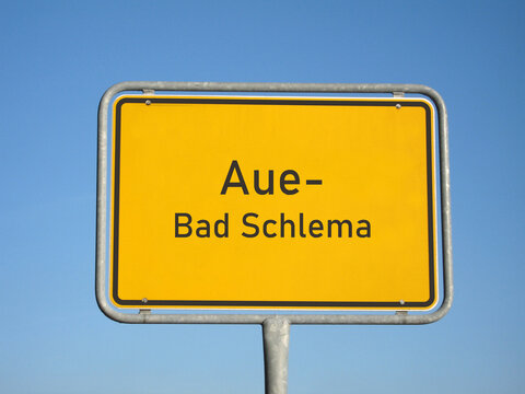 Ortsschild Aue-Bad Schlema