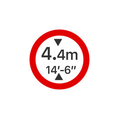 Vehicle height restriction road sign icon. Traffic signs symbol modern, simple, vector, icon for website design, mobile app, ui. Vector Illustration