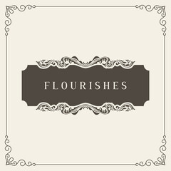 Royal Logo Design Template Decoration, Flourishes Calligraphic Elegant Ornament Frame Lines. Good for Luxury