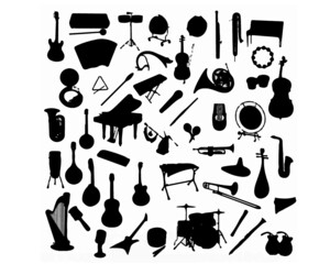 set of music instruments