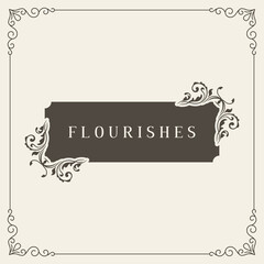 Royal Logo Design Template Decoration, Flourishes Calligraphic Elegant Ornament Frame Lines. Good for Luxury