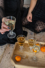 person holding a glass of wine