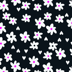 Floral seamless pattern. Hand drawn. For textile, wallpapers, print, wrapping paper. Vector stock illustration.