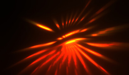 Light particles in motion, creating a burst of glowing multicolored rays on a black background. Energetic glow lights wallpaper.