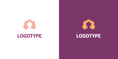 Logo vector beauty face female girl nice hair	