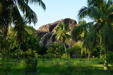 the Union Estate Park on La Digue Island, Seychelles, October