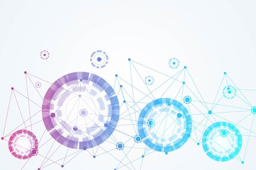 Obraz premium Big Data Visualization Background. Modern futuristic virtual abstract background. Science network pattern, connecting lines and dots. Global network connection .