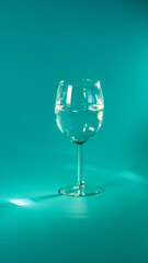 wine glass in water is beatiful