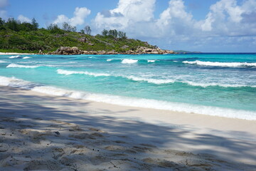 the Anse Cocos on La Digue Island, Seychelles, October