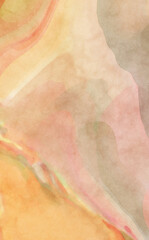 Fototapeta premium Watercolor abstract painting with pastel colors. Soft color painted illustration of calming composition for poster, wall art, banner, card, book cover or packaging. Modern brush strokes painting.