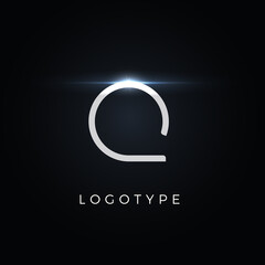 Futurism style letter Q. Minimalist type for modern futuristic logo, elegant cyber tech monogram, digital device and hud graphic. Minimal style symbol, vector design