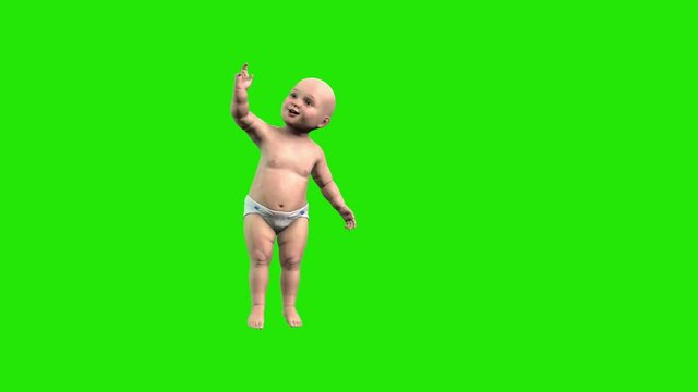 Baby Dancing 4K Green Screen Chromakey