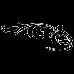 Vintage baroque ornament, corner. Retro pattern antique style acanthus. Decorative design element filigree calligraphy vector