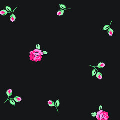 Floral seamless pattern. Hand drawn. For textile, wallpapers, print, wrapping paper. Vector stock illustration.