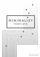 Abstract geometric minimalistic monochrome template for poster card flyer banner